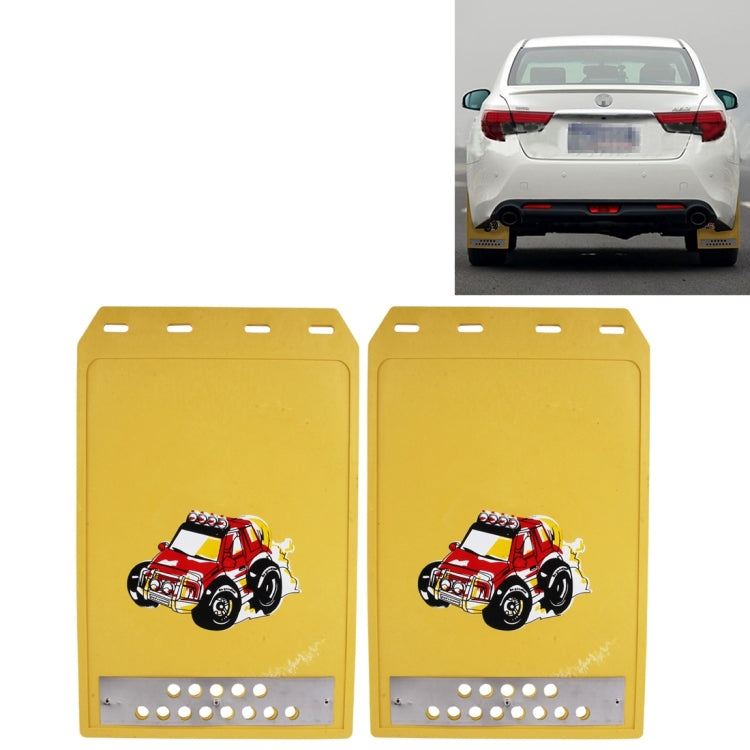 2 PCS WS-003 Premium Heavy Duty Molded Splash Mud Flaps Auto Front and Rear Guards, Small Size, Random Pattern Delivery