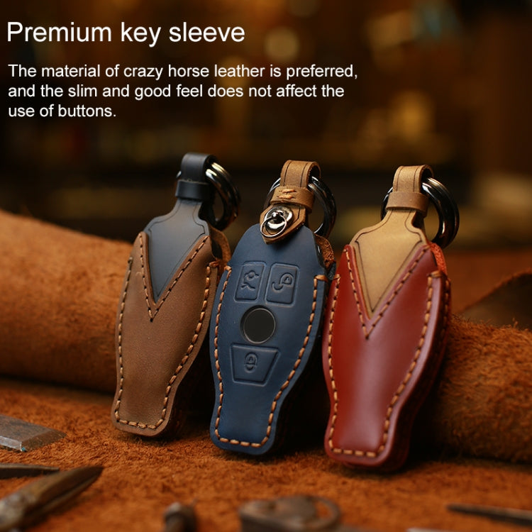 For Mercedes-Benz Old Style Car Cowhide Leather Key Protective Cover Key Case, For Mercedes-Benz Old Style