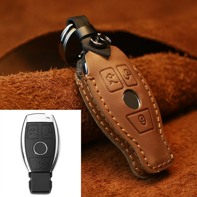 For Mercedes-Benz Old Style Car Cowhide Leather Key Protective Cover Key Case, For Mercedes-Benz Old Style