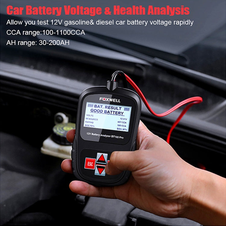 FOXWELL BT100Pro 12V Car Battery Detector Fault Diagnosis Tool, BT100Pro