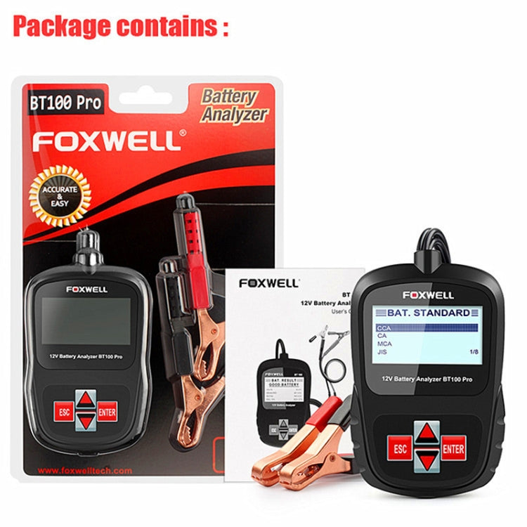 FOXWELL BT100Pro 12V Car Battery Detector Fault Diagnosis Tool, BT100Pro
