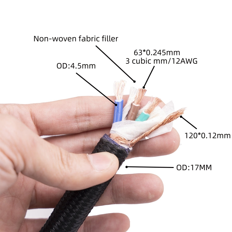 3720 HiFi Audio Universal AC Power Cable US Plug, 1m, 2m, 3m