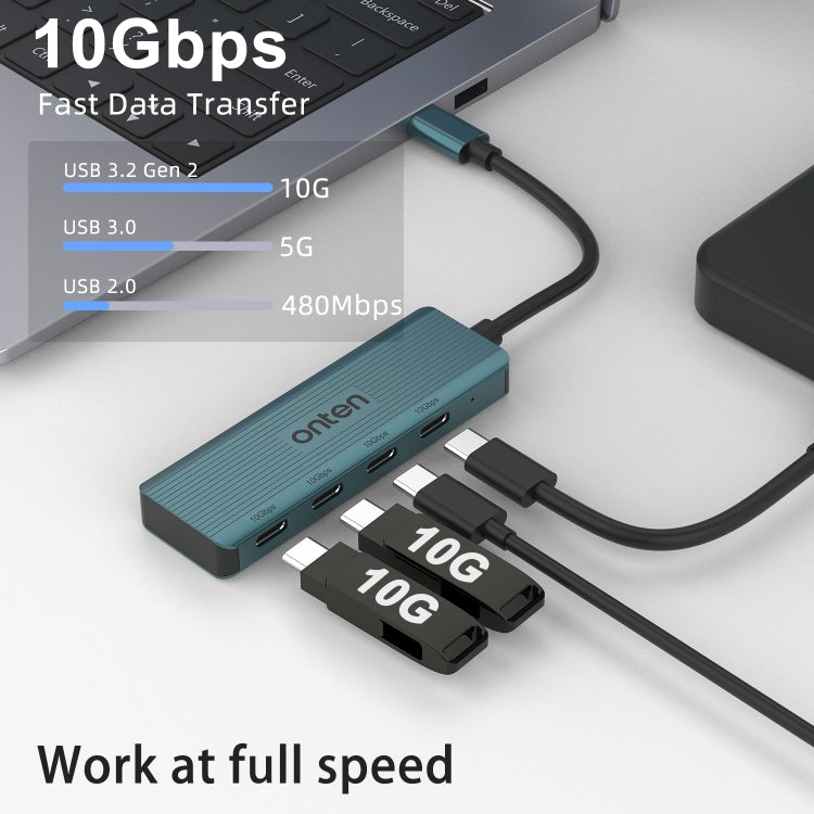 Onten UC620 10Gbps USB-C / Type-C to USB 3.2 Gen2 4 in 1 Multi-function HUB Docking Station, UC620