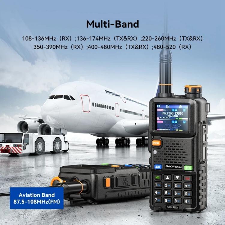 Baofeng 5RH PRO Handheld GPS/Beidou System Positioning Bluetooth Programmable Intercom, EU Plug, US Plug