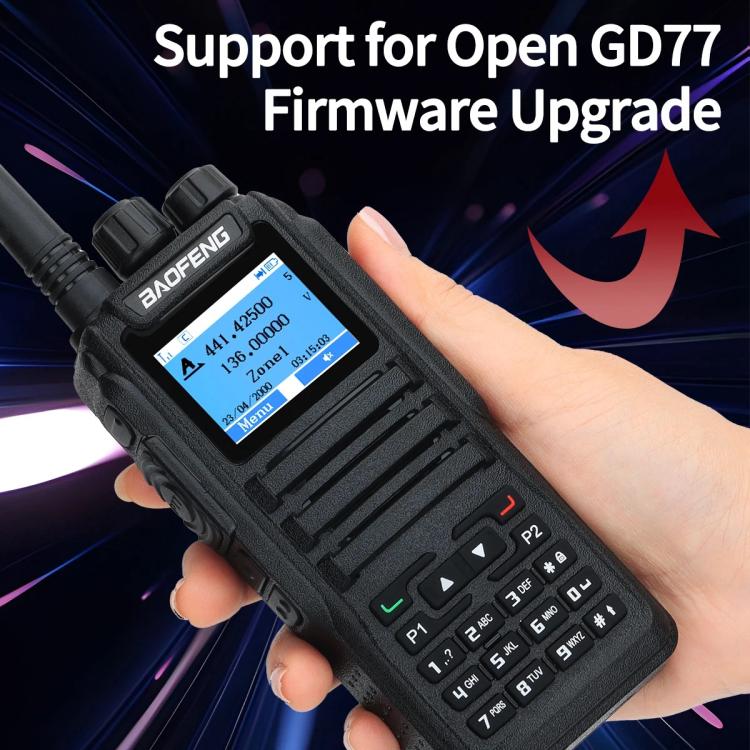 Baofeng DM-1701 1.77 inch Ccolor Screen DMR Direct Dual Capacity Standard Handheld Walkie Talkie, EU Plug, US Plug