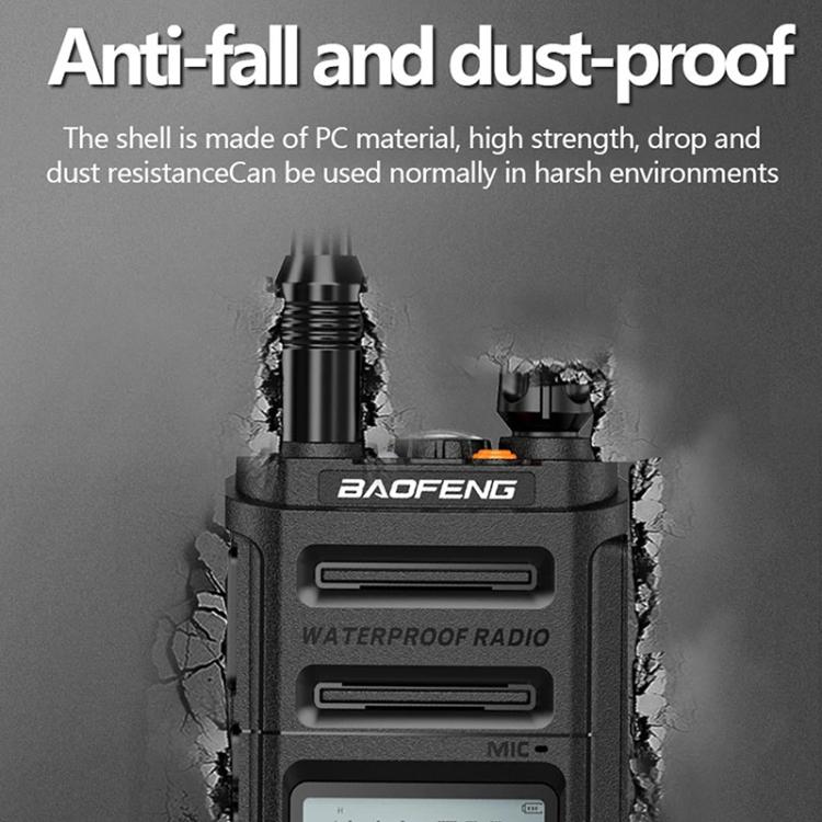 Baofeng UV-9R PRO Dot Matrix LCD Screen IP57 Waterproof Handheld Analog Walkie Talkie, EU Plug, US Plug