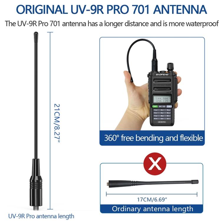 Baofeng UV-9R PRO Dot Matrix LCD Screen IP57 Waterproof Handheld Analog Walkie Talkie, EU Plug, US Plug