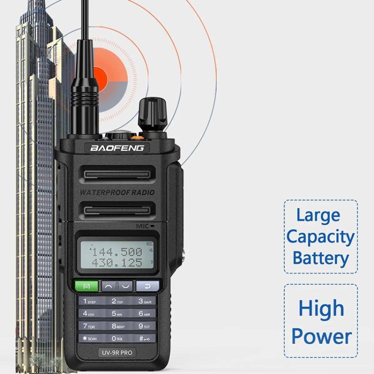Baofeng UV-9R PRO Dot Matrix LCD Screen IP57 Waterproof Handheld Analog Walkie Talkie, EU Plug, US Plug