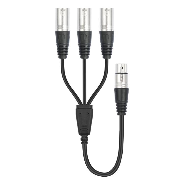 3-Way Splitter Audio Cable, Length: 60cm, XLR Female to 3 XLR Male, XLR Male to 3 XLR Female
