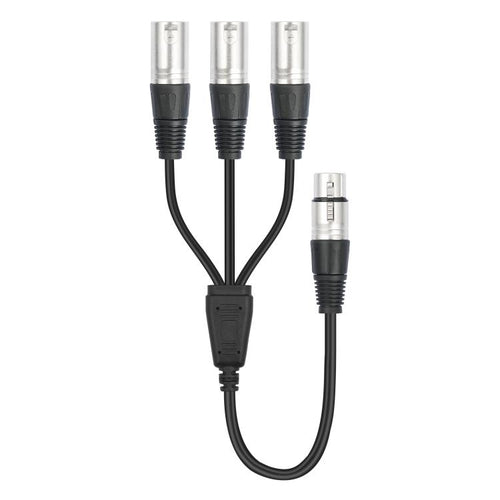 3-Way Splitter Audio Cable, Length: 60cm, XLR Female to 3 XLR Male, XLR Male to 3 XLR Female