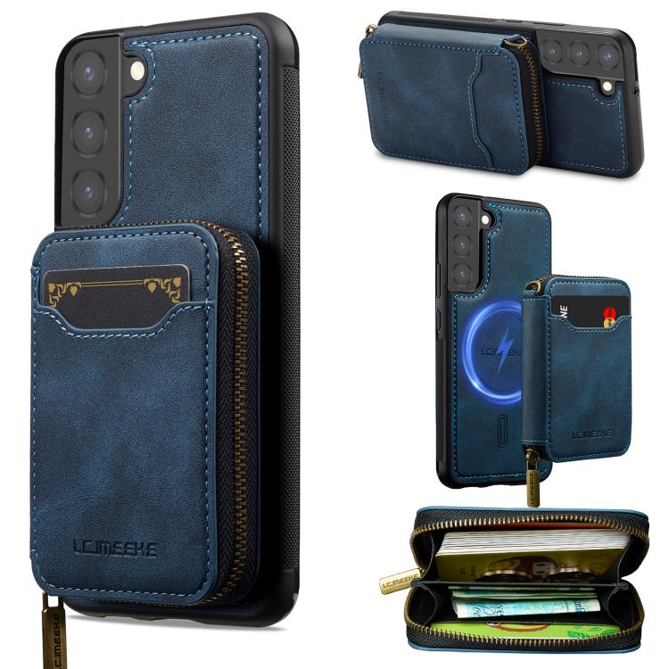 LC.IMEEKE L6 Series Zipper Card Bag MagSafe Magnetic Phone Case, For Galaxy S26 FE 5G, For Samsung Galaxy S26+ 5G, For Samsung Galaxy S26 Ultra 5G, For Samsung Galaxy S26 5G, For Samsung Galaxy S25 Edge 5G, For Samsung Galaxy S25 Ultra 5G              ...