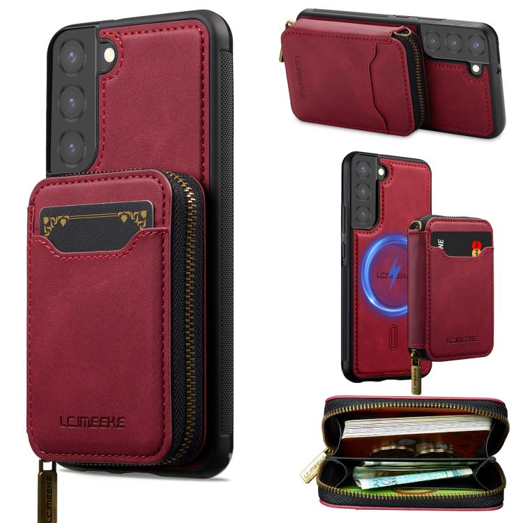 LC.IMEEKE L6 Series Zipper Card Bag MagSafe Magnetic Phone Case, For Galaxy S26 FE 5G, For Samsung Galaxy S26+ 5G, For Samsung Galaxy S26 Ultra 5G, For Samsung Galaxy S26 5G, For Samsung Galaxy S25 Edge 5G, For Samsung Galaxy S25 Ultra 5G              ...
