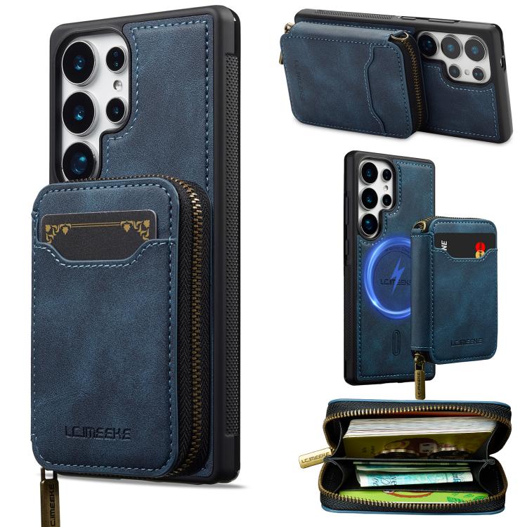 LC.IMEEKE L6 Series Zipper Card Bag MagSafe Magnetic Phone Case, For Galaxy S26 FE 5G, For Samsung Galaxy S26+ 5G, For Samsung Galaxy S26 Ultra 5G, For Samsung Galaxy S26 5G, For Samsung Galaxy S25 Edge 5G, For Samsung Galaxy S25 Ultra 5G              ...