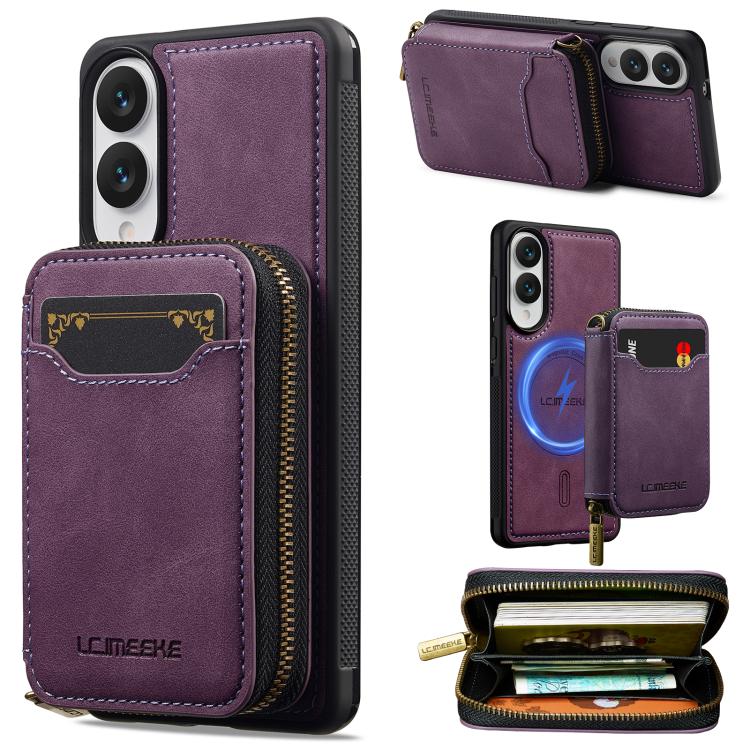 LC.IMEEKE L6 Series Zipper Card Bag MagSafe Magnetic Phone Case, For Galaxy S26 FE 5G, For Samsung Galaxy S26+ 5G, For Samsung Galaxy S26 Ultra 5G, For Samsung Galaxy S26 5G, For Samsung Galaxy S25 Edge 5G, For Samsung Galaxy S25 Ultra 5G              ...