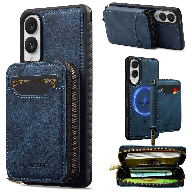LC.IMEEKE L6 Series Zipper Card Bag MagSafe Magnetic Phone Case, For Galaxy S26 FE 5G, For Samsung Galaxy S26+ 5G, For Samsung Galaxy S26 Ultra 5G, For Samsung Galaxy S26 5G, For Samsung Galaxy S25 Edge 5G, For Samsung Galaxy S25 Ultra 5G              ...