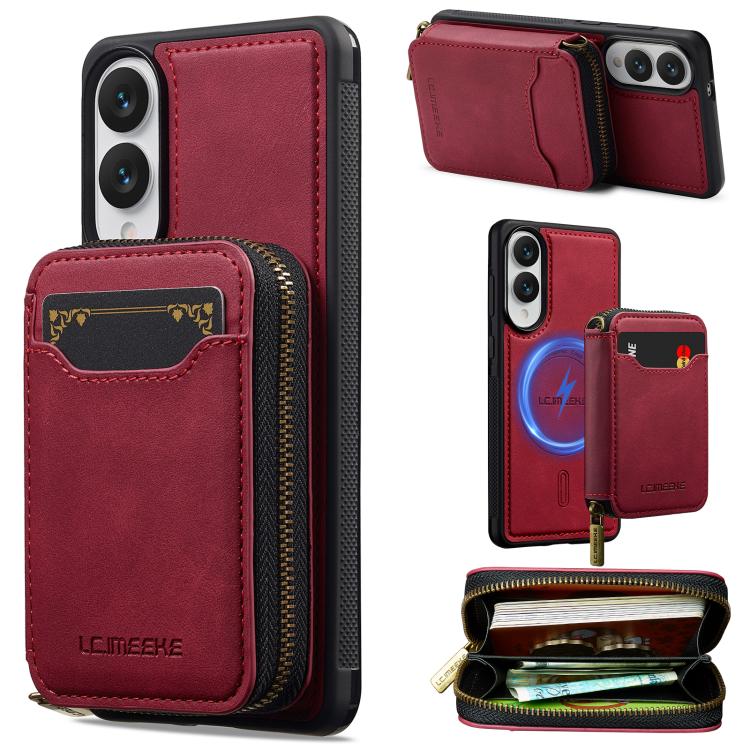 LC.IMEEKE L6 Series Zipper Card Bag MagSafe Magnetic Phone Case, For Galaxy S26 FE 5G, For Samsung Galaxy S26+ 5G, For Samsung Galaxy S26 Ultra 5G, For Samsung Galaxy S26 5G, For Samsung Galaxy S25 Edge 5G, For Samsung Galaxy S25 Ultra 5G              ...