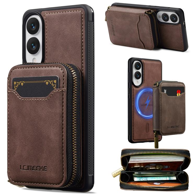 LC.IMEEKE L6 Series Zipper Card Bag MagSafe Magnetic Phone Case, For Galaxy S26 FE 5G, For Samsung Galaxy S26+ 5G, For Samsung Galaxy S26 Ultra 5G, For Samsung Galaxy S26 5G, For Samsung Galaxy S25 Edge 5G, For Samsung Galaxy S25 Ultra 5G              ...