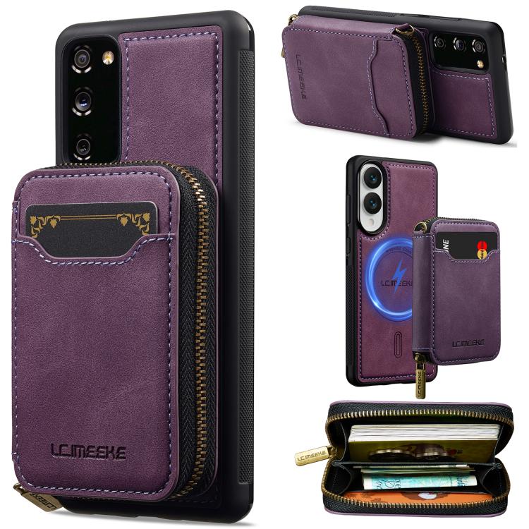 LC.IMEEKE L6 Series Zipper Card Bag MagSafe Magnetic Phone Case, For Galaxy S26 FE 5G, For Samsung Galaxy S26+ 5G, For Samsung Galaxy S26 Ultra 5G, For Samsung Galaxy S26 5G, For Samsung Galaxy S25 Edge 5G, For Samsung Galaxy S25 Ultra 5G              ...