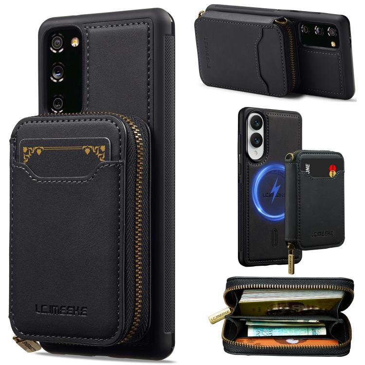 LC.IMEEKE L6 Series Zipper Card Bag MagSafe Magnetic Phone Case, For Galaxy S26 FE 5G, For Samsung Galaxy S26+ 5G, For Samsung Galaxy S26 Ultra 5G, For Samsung Galaxy S26 5G, For Samsung Galaxy S25 Edge 5G, For Samsung Galaxy S25 Ultra 5G              ...