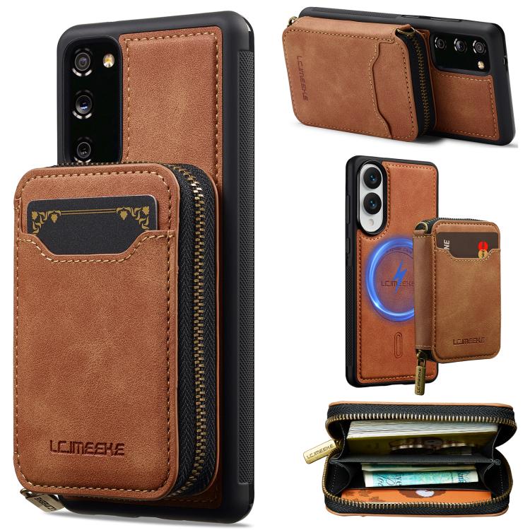 LC.IMEEKE L6 Series Zipper Card Bag MagSafe Magnetic Phone Case, For Galaxy S26 FE 5G, For Samsung Galaxy S26+ 5G, For Samsung Galaxy S26 Ultra 5G, For Samsung Galaxy S26 5G, For Samsung Galaxy S25 Edge 5G, For Samsung Galaxy S25 Ultra 5G              ...