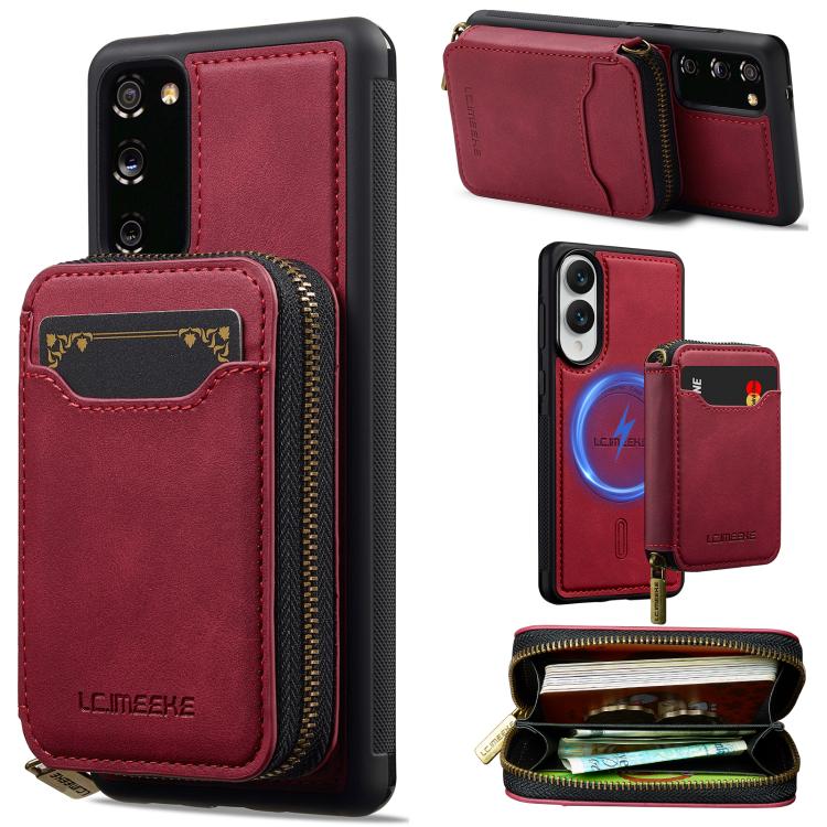 LC.IMEEKE L6 Series Zipper Card Bag MagSafe Magnetic Phone Case, For Galaxy S26 FE 5G, For Samsung Galaxy S26+ 5G, For Samsung Galaxy S26 Ultra 5G, For Samsung Galaxy S26 5G, For Samsung Galaxy S25 Edge 5G, For Samsung Galaxy S25 Ultra 5G              ...