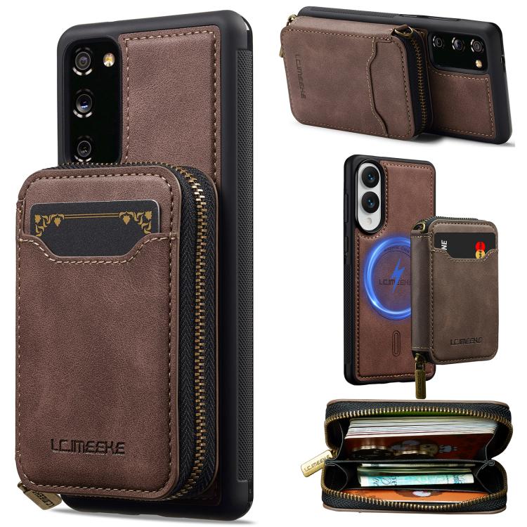 LC.IMEEKE L6 Series Zipper Card Bag MagSafe Magnetic Phone Case, For Galaxy S26 FE 5G, For Samsung Galaxy S26+ 5G, For Samsung Galaxy S26 Ultra 5G, For Samsung Galaxy S26 5G, For Samsung Galaxy S25 Edge 5G, For Samsung Galaxy S25 Ultra 5G              ...