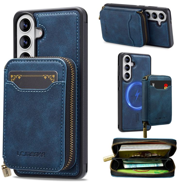 LC.IMEEKE L6 Series Zipper Card Bag MagSafe Magnetic Phone Case, For Galaxy S26 FE 5G, For Samsung Galaxy S26+ 5G, For Samsung Galaxy S26 Ultra 5G, For Samsung Galaxy S26 5G, For Samsung Galaxy S25 Edge 5G, For Samsung Galaxy S25 Ultra 5G              ...