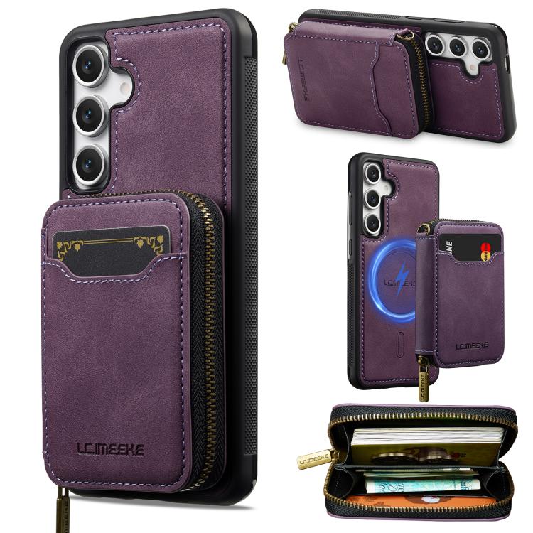 LC.IMEEKE L6 Series Zipper Card Bag MagSafe Magnetic Phone Case, For Galaxy S26 FE 5G, For Samsung Galaxy S26+ 5G, For Samsung Galaxy S26 Ultra 5G, For Samsung Galaxy S26 5G, For Samsung Galaxy S25 Edge 5G, For Samsung Galaxy S25 Ultra 5G              ...