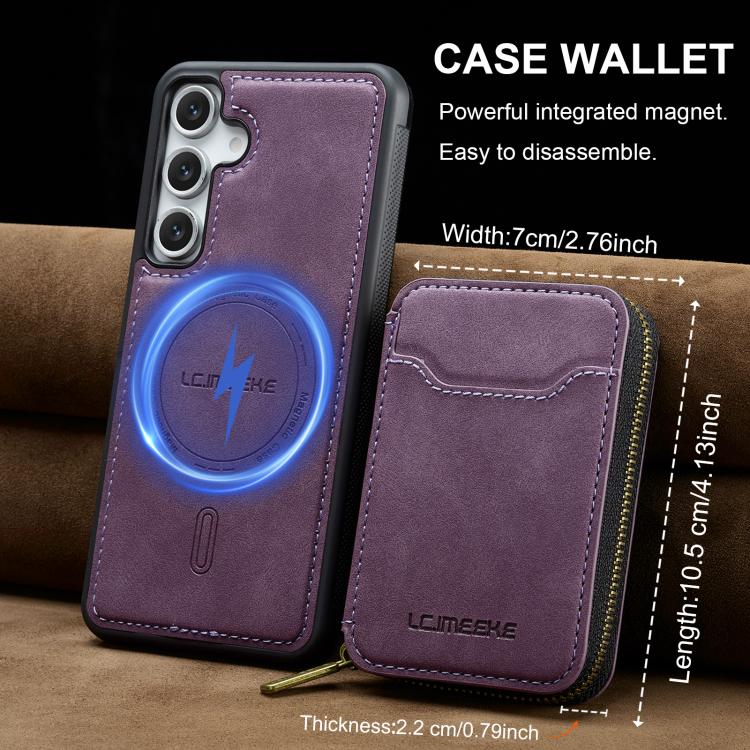 LC.IMEEKE L6 Series Zipper Card Bag MagSafe Magnetic Phone Case, For Galaxy S26 FE 5G, For Samsung Galaxy S26+ 5G, For Samsung Galaxy S26 Ultra 5G, For Samsung Galaxy S26 5G, For Samsung Galaxy S25 Edge 5G, For Samsung Galaxy S25 Ultra 5G              ...