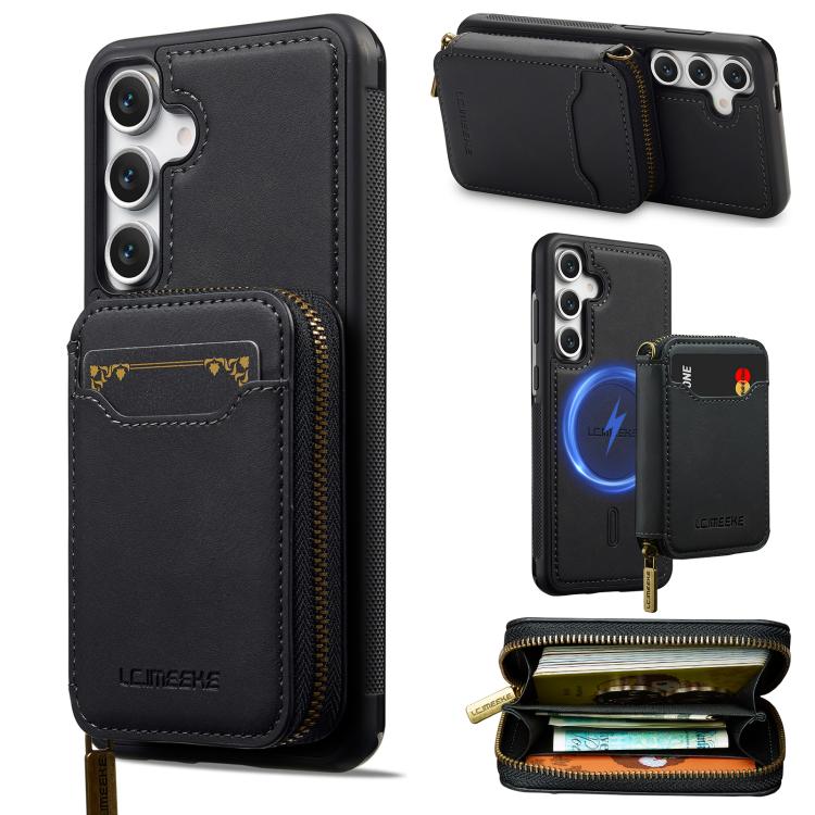 LC.IMEEKE L6 Series Zipper Card Bag MagSafe Magnetic Phone Case, For Galaxy S26 FE 5G, For Samsung Galaxy S26+ 5G, For Samsung Galaxy S26 Ultra 5G, For Samsung Galaxy S26 5G, For Samsung Galaxy S25 Edge 5G, For Samsung Galaxy S25 Ultra 5G              ...