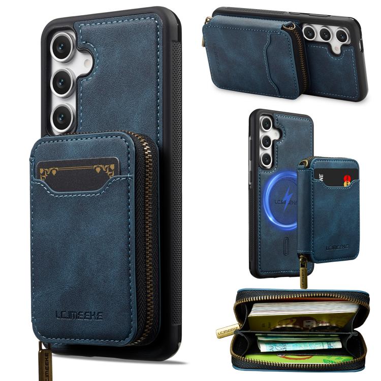 LC.IMEEKE L6 Series Zipper Card Bag MagSafe Magnetic Phone Case, For Galaxy S26 FE 5G, For Samsung Galaxy S26+ 5G, For Samsung Galaxy S26 Ultra 5G, For Samsung Galaxy S26 5G, For Samsung Galaxy S25 Edge 5G, For Samsung Galaxy S25 Ultra 5G              ...