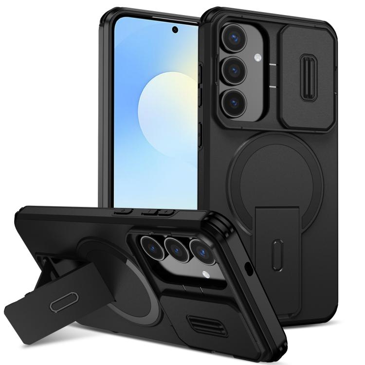 Sliding Camshield MagSafe Holder Phone Case, For Samsung Galaxy S26+ 5G, For Samsung Galaxy S26 Ultra 5G, For Samsung Galaxy S26 5G, For Samsung Galaxy S25 FE 5G, For Samsung Galaxy S25 Edge 5G, For Samsung Galaxy S25 / S24 5G