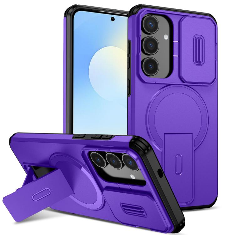 Sliding Camshield MagSafe Holder Phone Case, For Samsung Galaxy S26+ 5G, For Samsung Galaxy S26 Ultra 5G, For Samsung Galaxy S26 5G, For Samsung Galaxy S25 FE 5G, For Samsung Galaxy S25 Edge 5G, For Samsung Galaxy S25 / S24 5G
