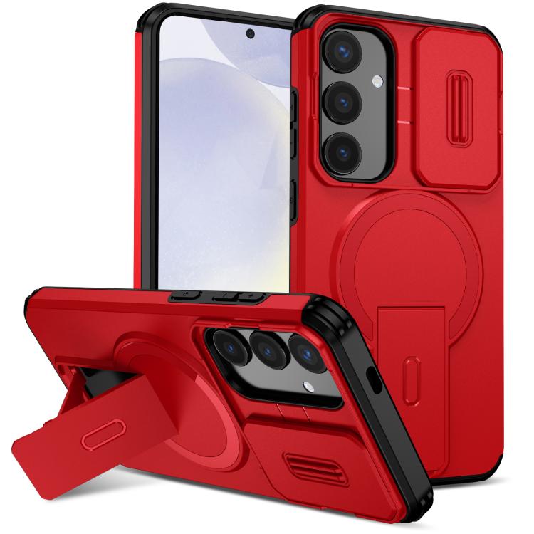 Sliding Camshield MagSafe Holder Phone Case, For Samsung Galaxy S25 Ultra 5G, For Samsung Galaxy S24 FE 5G, For Samsung Galaxy S24 Ultra 5G, For Samsung Galaxy S24+ 5G, For Samsung Galaxy S23 Ultra 5G, For Samsung Galaxy S23+ 5G