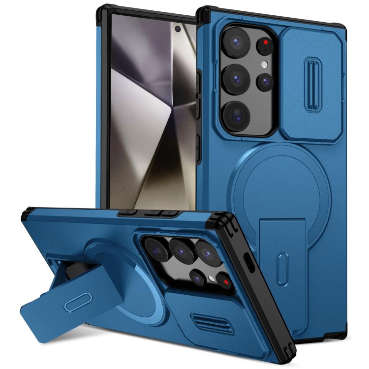 Sliding Camshield MagSafe Holder Phone Case, For Samsung Galaxy S25 Ultra 5G, For Samsung Galaxy S24 FE 5G, For Samsung Galaxy S24 Ultra 5G, For Samsung Galaxy S24+ 5G, For Samsung Galaxy S23 Ultra 5G, For Samsung Galaxy S23+ 5G