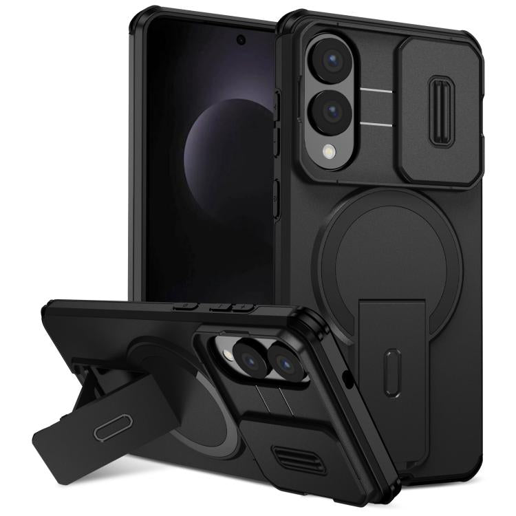 Sliding Camshield MagSafe Holder Phone Case, For Samsung Galaxy S26+ 5G, For Samsung Galaxy S26 Ultra 5G, For Samsung Galaxy S26 5G, For Samsung Galaxy S25 FE 5G, For Samsung Galaxy S25 Edge 5G, For Samsung Galaxy S25 / S24 5G