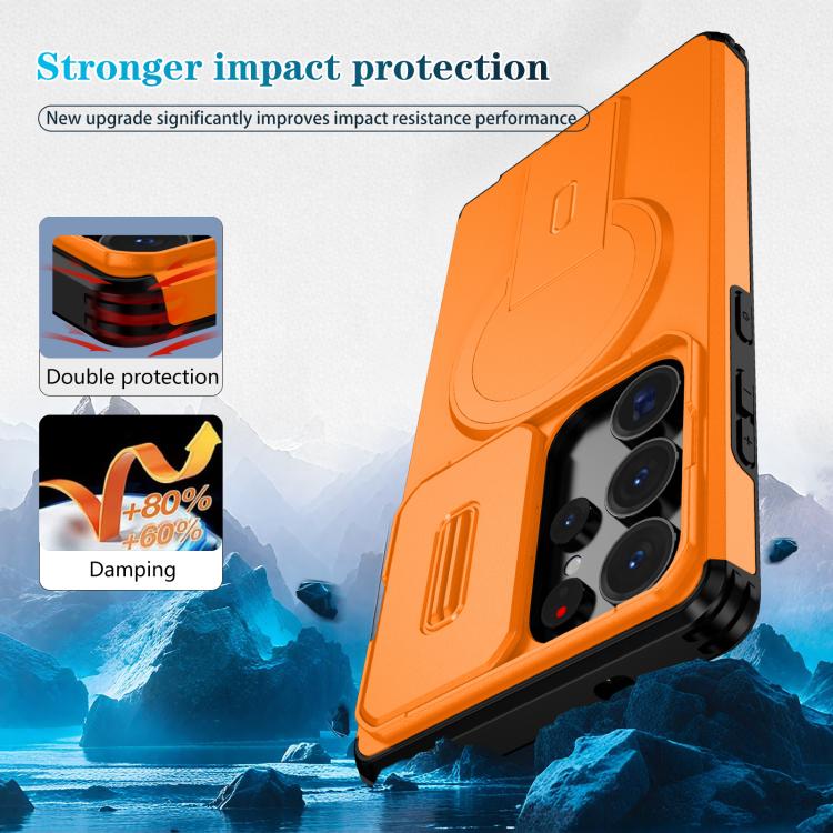 Sliding Camshield MagSafe Holder Phone Case, For Samsung Galaxy S25 Ultra 5G, For Samsung Galaxy S24 FE 5G, For Samsung Galaxy S24 Ultra 5G, For Samsung Galaxy S24+ 5G, For Samsung Galaxy S23 Ultra 5G, For Samsung Galaxy S23+ 5G