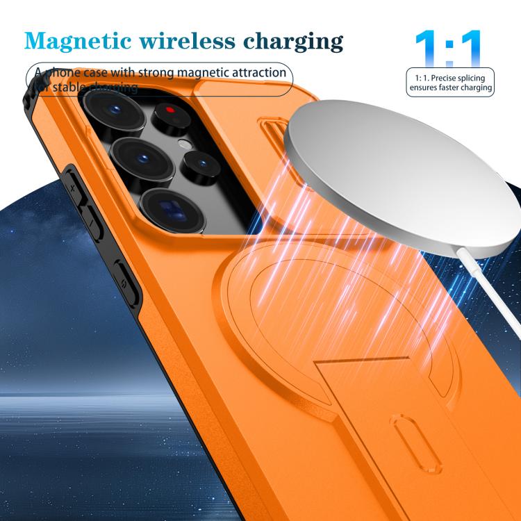 Sliding Camshield MagSafe Holder Phone Case, For Samsung Galaxy S25 Ultra 5G, For Samsung Galaxy S24 FE 5G, For Samsung Galaxy S24 Ultra 5G, For Samsung Galaxy S24+ 5G, For Samsung Galaxy S23 Ultra 5G, For Samsung Galaxy S23+ 5G