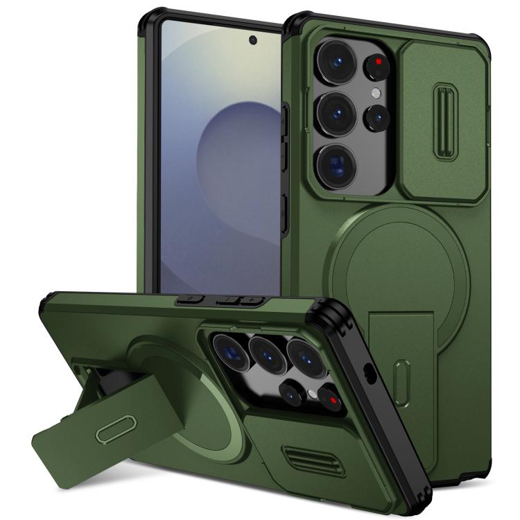 Sliding Camshield MagSafe Holder Phone Case, For Samsung Galaxy S25 Ultra 5G, For Samsung Galaxy S24 FE 5G, For Samsung Galaxy S24 Ultra 5G, For Samsung Galaxy S24+ 5G, For Samsung Galaxy S23 Ultra 5G, For Samsung Galaxy S23+ 5G