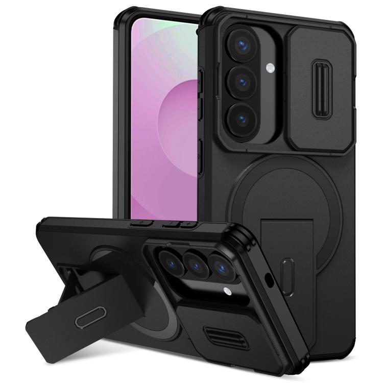 Sliding Camshield MagSafe Holder Phone Case, For Samsung Galaxy S26+ 5G, For Samsung Galaxy S26 Ultra 5G, For Samsung Galaxy S26 5G, For Samsung Galaxy S25 FE 5G, For Samsung Galaxy S25 Edge 5G, For Samsung Galaxy S25 / S24 5G