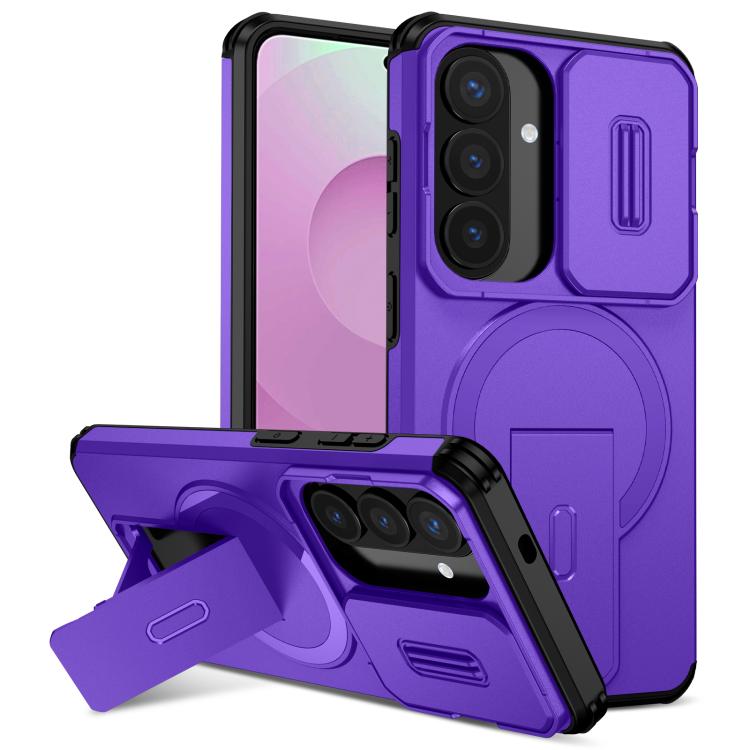 Sliding Camshield MagSafe Holder Phone Case, For Samsung Galaxy S26+ 5G, For Samsung Galaxy S26 Ultra 5G, For Samsung Galaxy S26 5G, For Samsung Galaxy S25 FE 5G, For Samsung Galaxy S25 Edge 5G, For Samsung Galaxy S25 / S24 5G