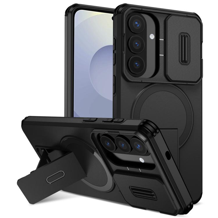 Sliding Camshield MagSafe Holder Phone Case, For Samsung Galaxy S26+ 5G, For Samsung Galaxy S26 Ultra 5G, For Samsung Galaxy S26 5G, For Samsung Galaxy S25 FE 5G, For Samsung Galaxy S25 Edge 5G, For Samsung Galaxy S25 / S24 5G