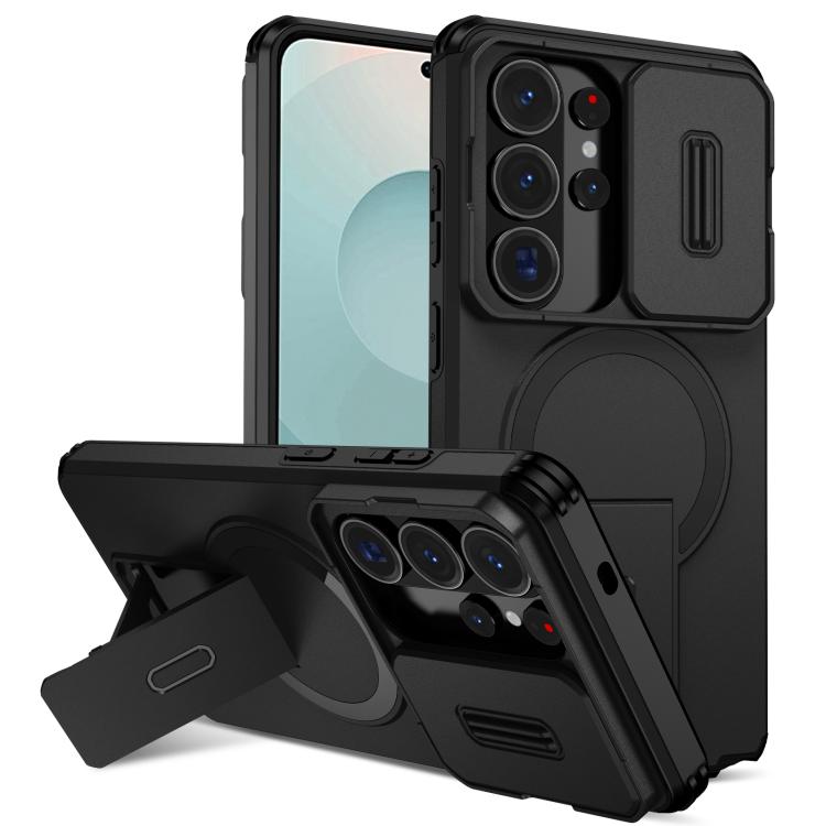Sliding Camshield MagSafe Holder Phone Case, For Samsung Galaxy S26+ 5G, For Samsung Galaxy S26 Ultra 5G, For Samsung Galaxy S26 5G, For Samsung Galaxy S25 FE 5G, For Samsung Galaxy S25 Edge 5G, For Samsung Galaxy S25 / S24 5G