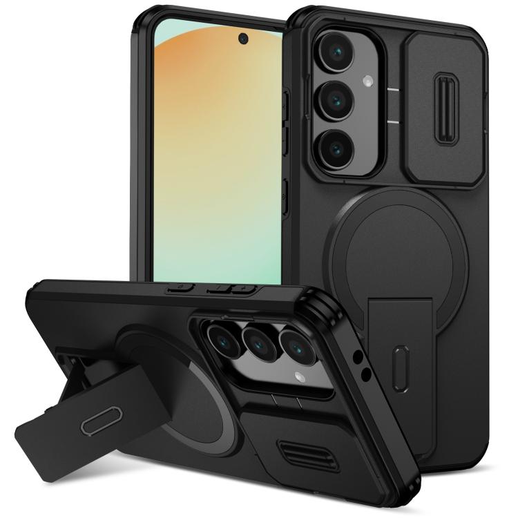 Sliding Camshield MagSafe Holder Phone Case, For Samsung Galaxy S25 Ultra 5G, For Samsung Galaxy S24 FE 5G, For Samsung Galaxy S24 Ultra 5G, For Samsung Galaxy S24+ 5G, For Samsung Galaxy S23 Ultra 5G, For Samsung Galaxy S23+ 5G