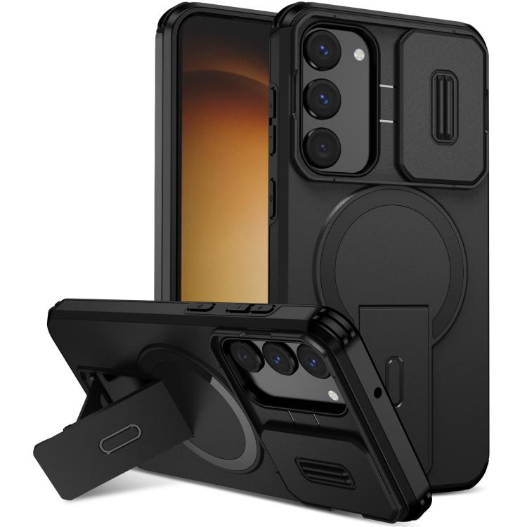 Sliding Camshield MagSafe Holder Phone Case, For Samsung Galaxy S25 Ultra 5G, For Samsung Galaxy S24 FE 5G, For Samsung Galaxy S24 Ultra 5G, For Samsung Galaxy S24+ 5G, For Samsung Galaxy S23 Ultra 5G, For Samsung Galaxy S23+ 5G