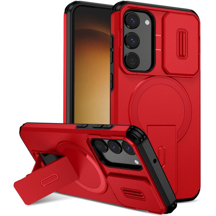 Sliding Camshield MagSafe Holder Phone Case, For Samsung Galaxy S25 Ultra 5G, For Samsung Galaxy S24 FE 5G, For Samsung Galaxy S24 Ultra 5G, For Samsung Galaxy S24+ 5G, For Samsung Galaxy S23 Ultra 5G, For Samsung Galaxy S23+ 5G