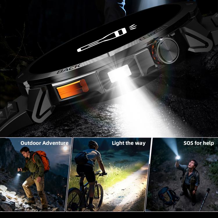 MT68 1.7-inch IPS Display Outdoor Adventures Smart Watch with 1000mAh Battery & Flashlight