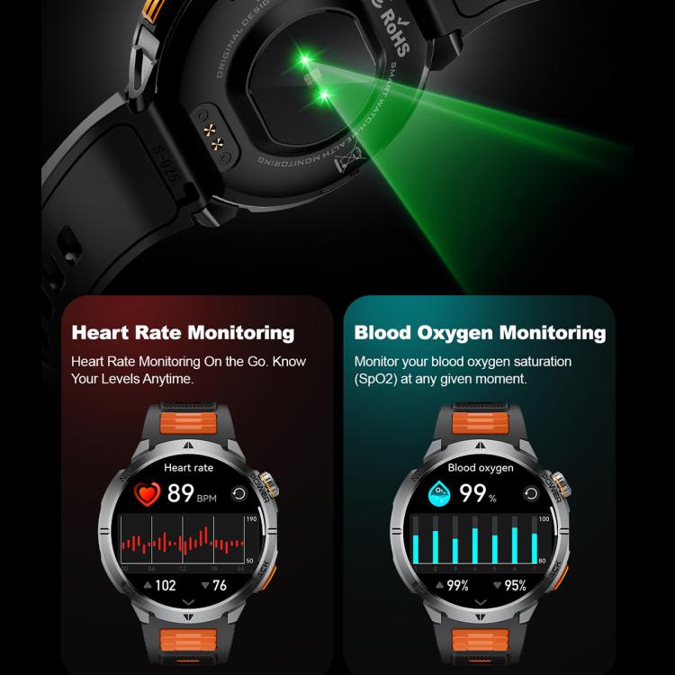 MT68 1.7-inch IPS Display Outdoor Adventures Smart Watch with 1000mAh Battery & Flashlight