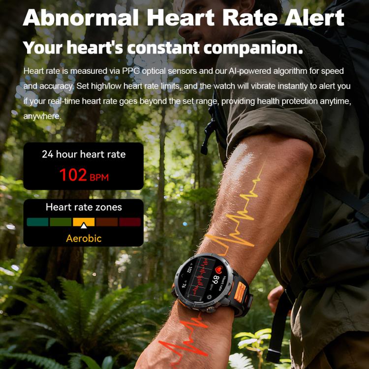 MT68 1.7-inch IPS Display Outdoor Adventures Smart Watch with 1000mAh Battery & Flashlight
