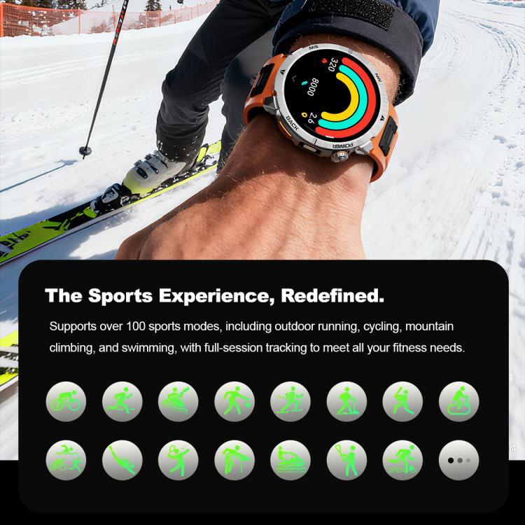MT68 1.7-inch IPS Display Outdoor Adventures Smart Watch with 1000mAh Battery & Flashlight